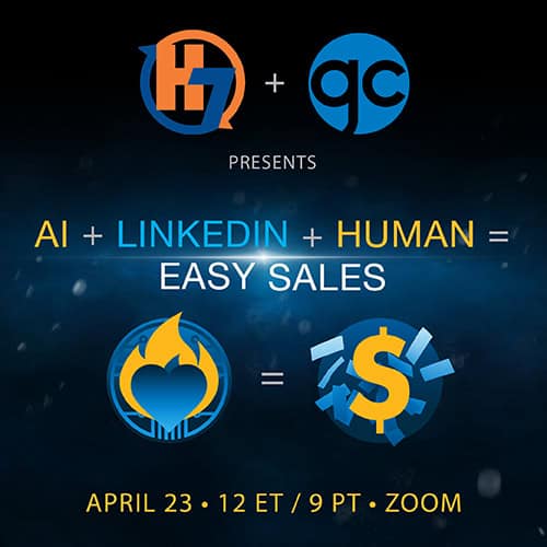 Easy Sales with AI on LinkedIn: A Human Approach 1 The Game Changers® Strategy is partnering with H7 Network to bring an easy, highly-valuable, Connect, Serve, and Ask™ Online Presentation.